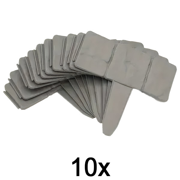 1x Bordas de jardim estilo pedra (10 Unid.) | MINIFENCE