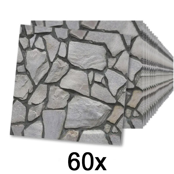 6x Papel de parede autoadesivo com Rochas (10 unid.) | ROCKWRAP