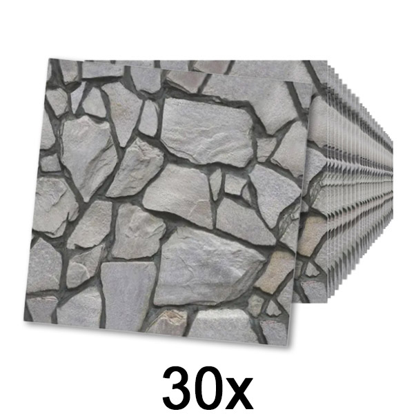 3x Papel de parede autoadesivo com Rochas (10 unid.) | ROCKWRAP