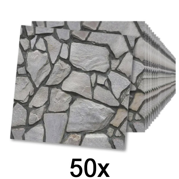 5x Papel de parede autoadesivo com Rochas (10 unid.) | ROCKWRAP